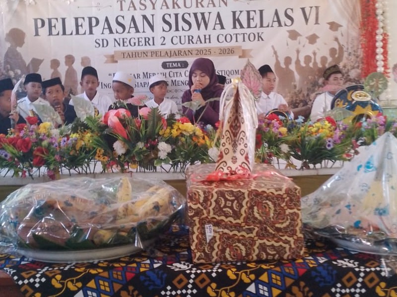 TASYAKURAN PELEPASAN SISWA KELAS VI SD NEGERI 2 CURAH COTTOK TAHUN PELAJARAN 2025/2026